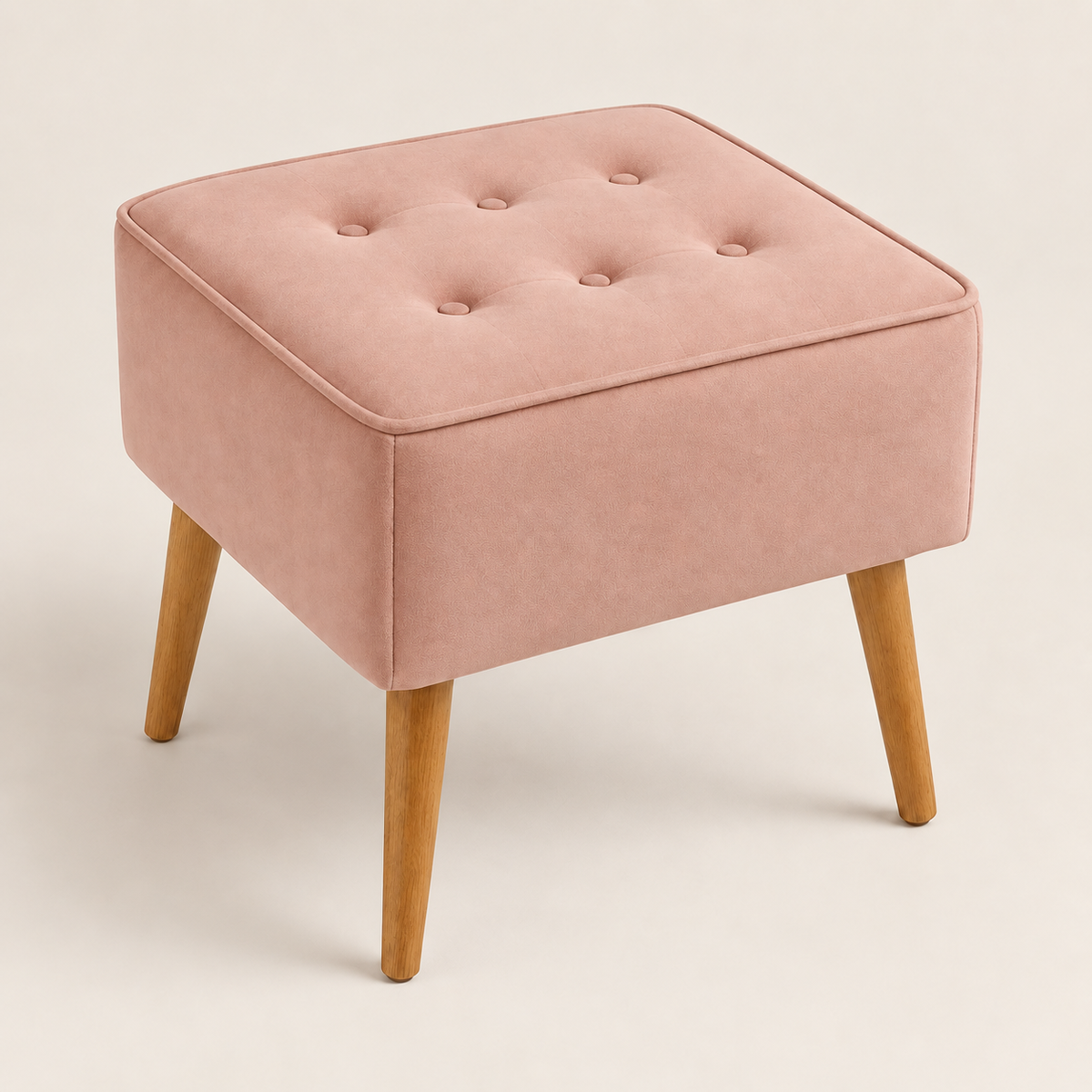 Puff Decorativo Quadrado Capitonê Rose