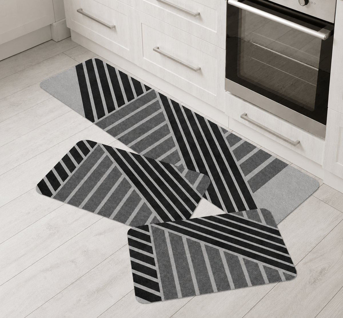 Conjunto 3 Tapetes de Cozinha Antiderrapante Estampado
