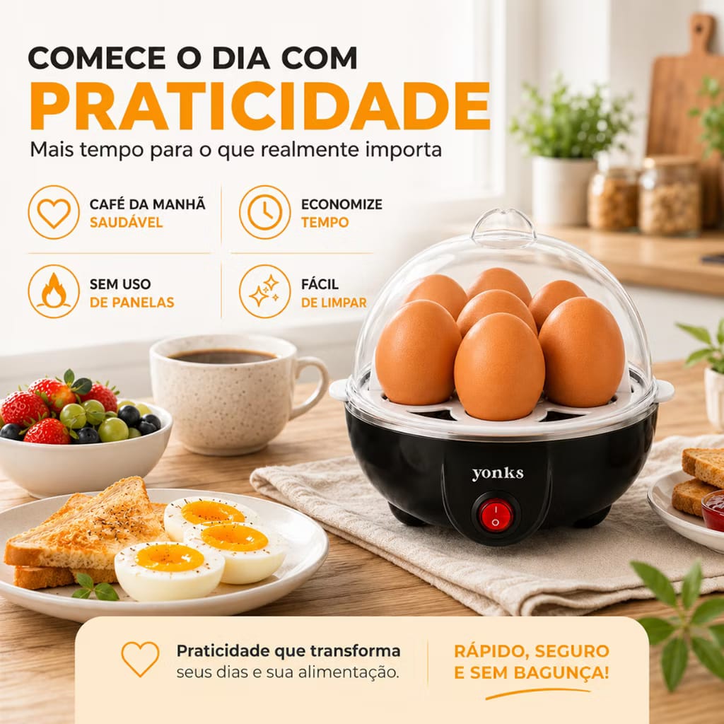 Cozedor Elétrico de Ovos e Legumes