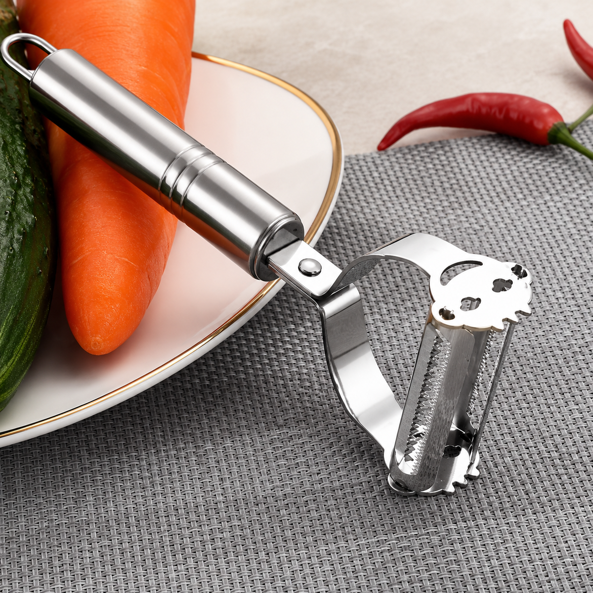 Descascador Multifuncional em Aço Inox para Legumes