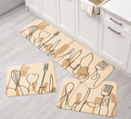 Conjunto 3 Tapetes de Cozinha Antiderrapante Estampado