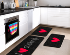 Conjunto 3 Tapetes de Cozinha Antiderrapante Estampado