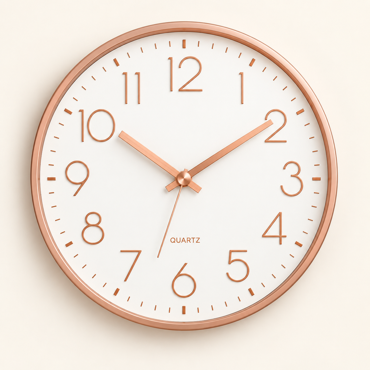 Relógio de Parede Verona Silencioso 25cm Rosé Gold com marca Quartz