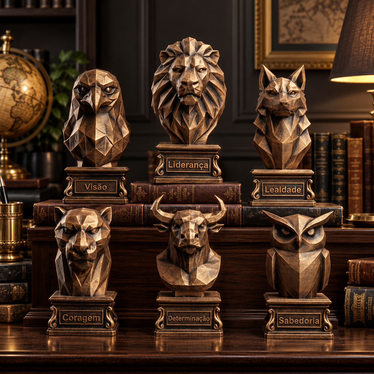 Coleção completa de bustos decorativos Virtudes