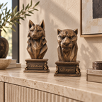 Bustos decorativos Lealdade Lobo e Coragem Tigre